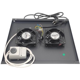 XtendLan Stropní Ventilace pro stojanové rozvadeče ECO hloubky 600mm, 2x ventilátor s termostatem