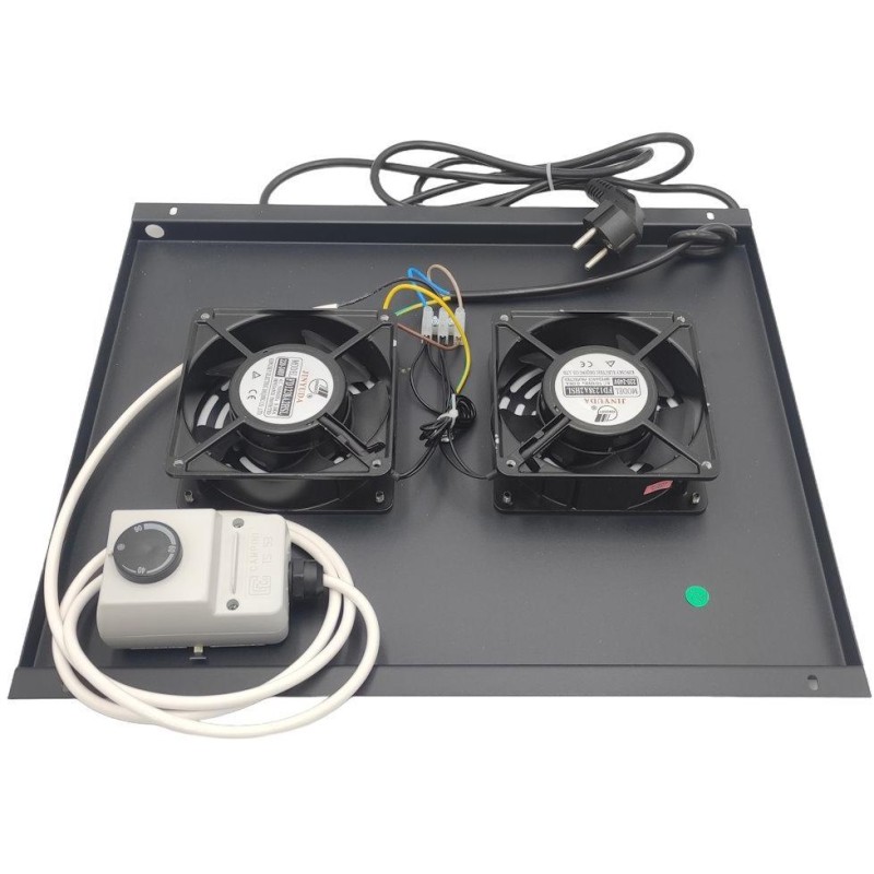 XtendLan Stropní Ventilace pro stojanové rozvadeče ECO hloubky 600mm, 2x ventilátor s termostatem