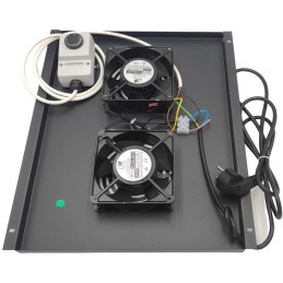 XtendLan Stropní Ventilace pro stojanové rozvadeče ECO hloubky 600mm, 2x ventilátor s termostatem
