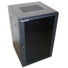 XtendLan 18U/600x600 rackmount, black, glass door, solid back