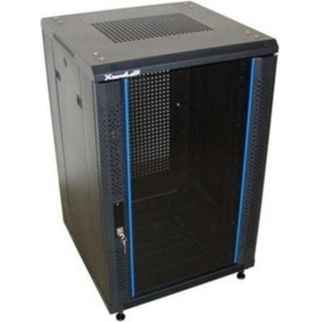 XtendLan 18U/800x1000 stojanový, černý, skleněné dveře, perforovaná záda