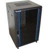 XtendLan 18U/800x1000 Rackmount, schwarz, Glastür, perforierte Rückseite