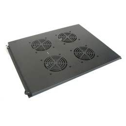 XtendLan Ventilace pro stojanové rozvadeče ECO hloubky 800mm, 4x ventilátor s termostatem, černá