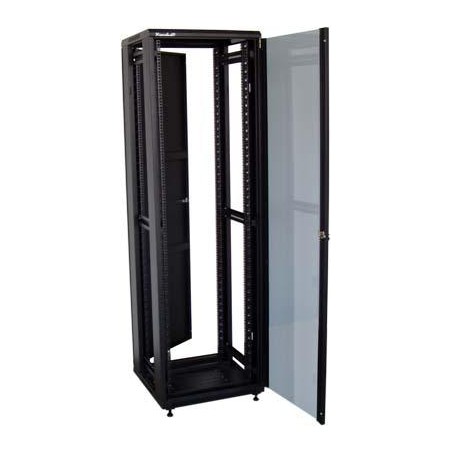 XtendLan 32U/800x800 stojanový, černý, skleněné dveře, plná záda