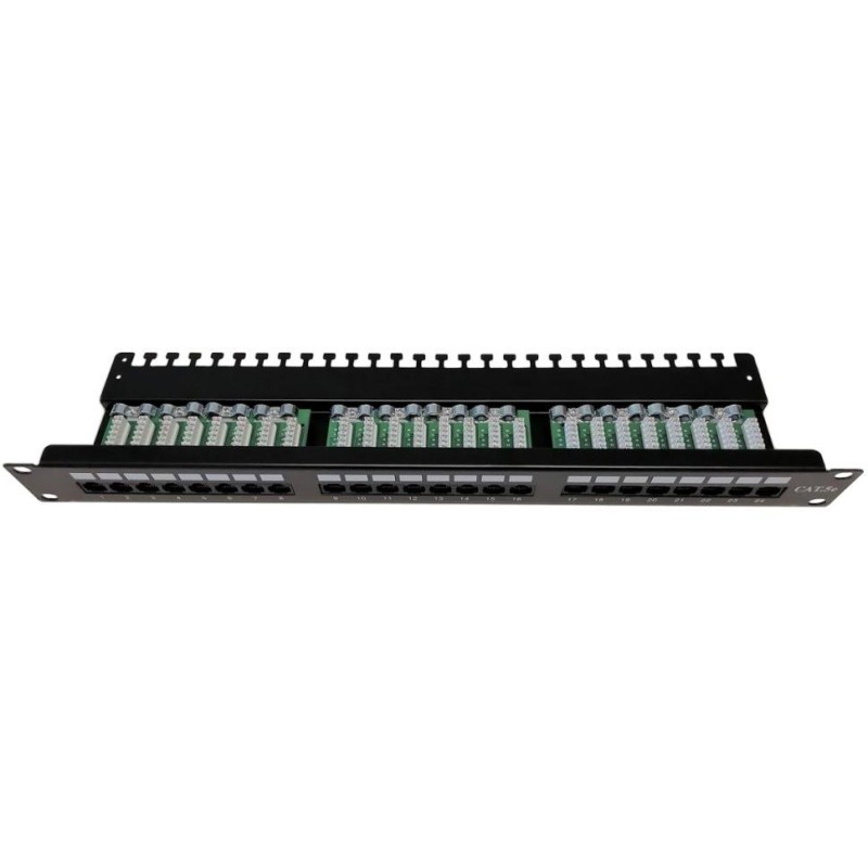 XtendLan Patch panel 19", 24 portů, Cat5e, UTP, vyvazovací úchytky, 2xAu