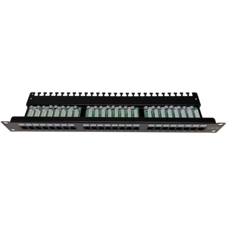 XtendLan Patch panel 19", 24 portů, Cat5e, UTP, vyvazovací úchytky, 2xAu