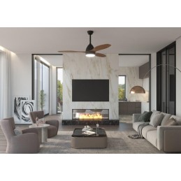 IMMAX NEO LITE FRESCO SMART stropní svítidlo s ventilátorem 18W TUYA Wi-Fi hnědo-černé