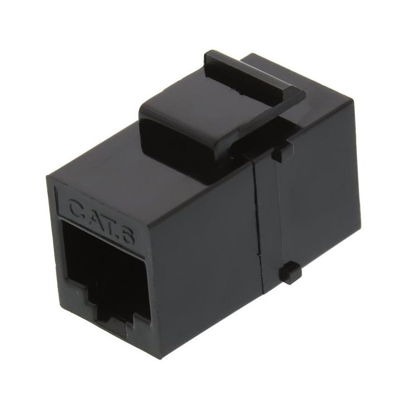 XtendLan Keystone/spojka, RJ45, CAT6, UTP, černý, instalace kabeláže bez narážení kabelů