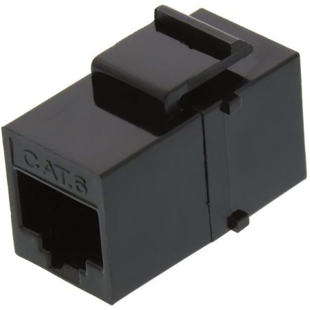 XtendLan Keystone/spojka, RJ45, CAT6, UTP, černý, instalace kabeláže bez narážení kabelů