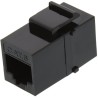 XtendLan Keystone/coupling, RJ45, CAT6, UTP, black, cable installation without bumping cables