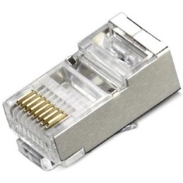 XtendLan Konektor STP RJ45 CAT 6, drát, vkládané rozpletení, i pro kabely průměru 7,5mm