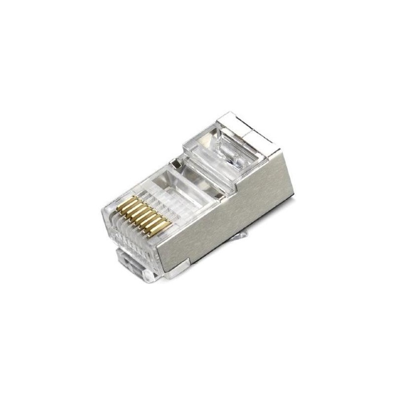 XtendLan Konektor STP RJ45 CAT 6, drát, vkládané rozpletení, i pro kabely průměru 7,5mm