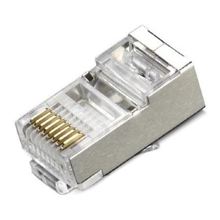 XtendLan Konektor STP RJ45 CAT 6, drát, vkládané rozpletení, i pro kabely průměru 7,5mm