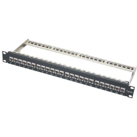 XtendLan Patch panel 19", 24 portů s vyjmutelnými keystone Cat6a, stíněný