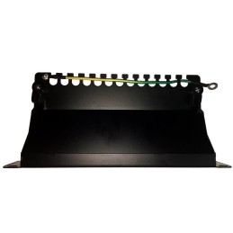 XtendLan Patch panel 10", 12 portů, 1U, Cat6, stíněný, LSA, s krytem, vodorovné umístění konektorů, zemnič, černý