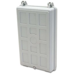 XtendLan plastový rozvaděč pro 24 svarů, 24 pigtailů, 2 kabelové porty, odklopná dvířka