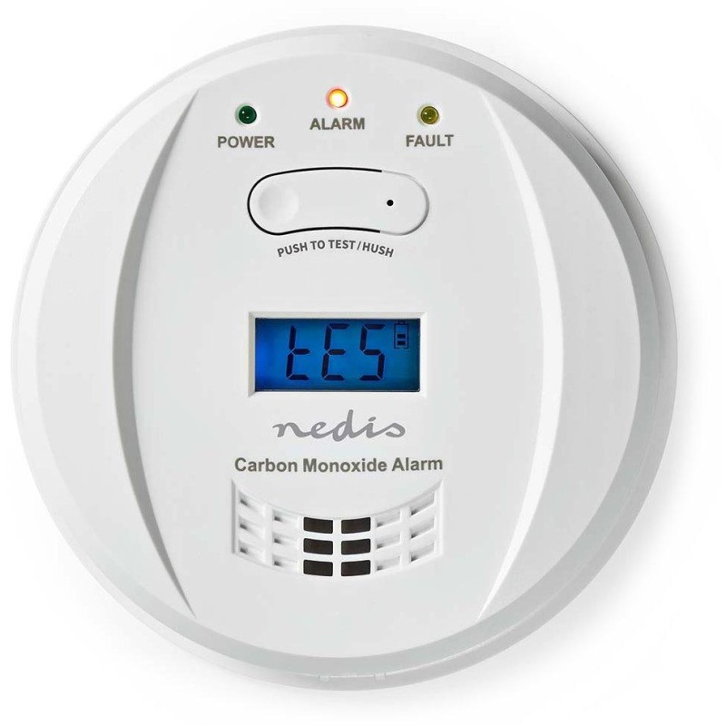 NEDIS detektor oxidu uhelnatého/ EN 50291/ hlasitost 85 dB/ 2x AA/ životnost až 5 let/ bílý