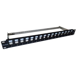 XtendLan Patch panel 19", 16 portů, Cat6a, stíněný, s keystone