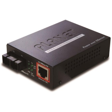 Planet FTP-802 konvertor 10/100Base-FX MM (SC), PoE injektor 802.3af