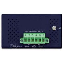 Planet Průmyslový PoE switch, 5x1Gb, 4x PoE 802.3at 36/120W, -40až75°C, dual 12-56VDC, IP40, fanless