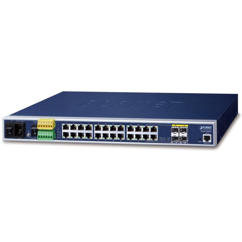 Planet IGSW-24040T v4 průmyslový L3 switch, 20x1Gb, 4x1Gb SFP, 36-60VDC, -40~75°C, IP30