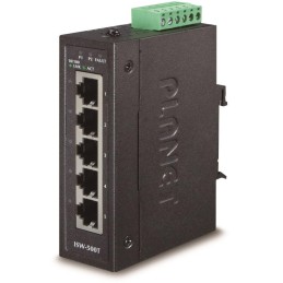 Planet ISW-500T, 5x 10/100Base-TX, ESD, DIN, IP30, -40~75°C