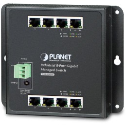 Planet WGS-4215-8T plochý L4 switch, 8x1Gb, 12-48VDC/24VAC, -40~75°C, IP30, fanless