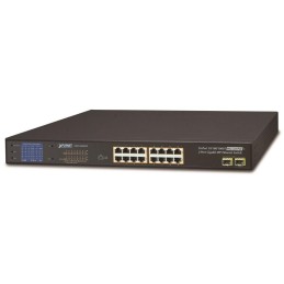 Planet GSW-1820VHP PoE switch, 16x1Gb + 2xSFP 1Gb, LCD, VLAN, extend mód 10Mb-250m, 802.3at 30/300W