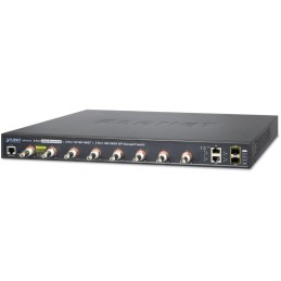 Planet LRP-822CS, COAX PoE switch, 8x 100Base-TX, 2x SFP/TP, IEEE802.3at, Web/SNMPv3, IGMPv3, QoS, VLAN