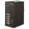 Planet IGS-4215-4P4T industrial L2 switch, 8x1Gb, 4x PoE 802.3af 140W, 48-54VDC, -40~75°C, IP30