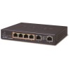Planet GSD-604HP PoE switch 1Gbps, 6xTP, 4xPoE 802.3at/af 30W/55W, fanless