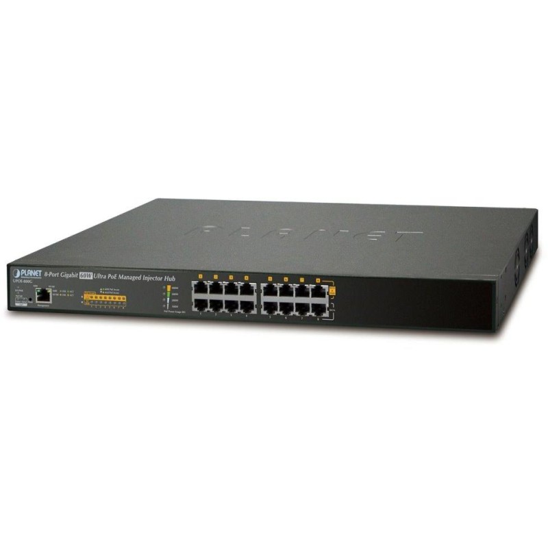 Planet UPOE-800G Ultra PoE+ injektor, 8 portů, Gigabit, 802.3bt 400W (90W/port), scheduler+watchdog
