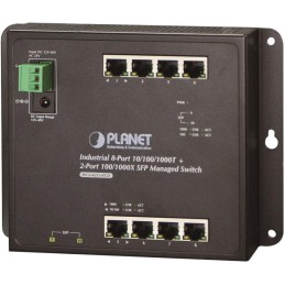 Planet WGS-4215-8T2S plochý L4 switch, 8x1Gb, 2x1Gb SFP, 12-48VDC/24VAC, -40~75°C, IP30, fanless