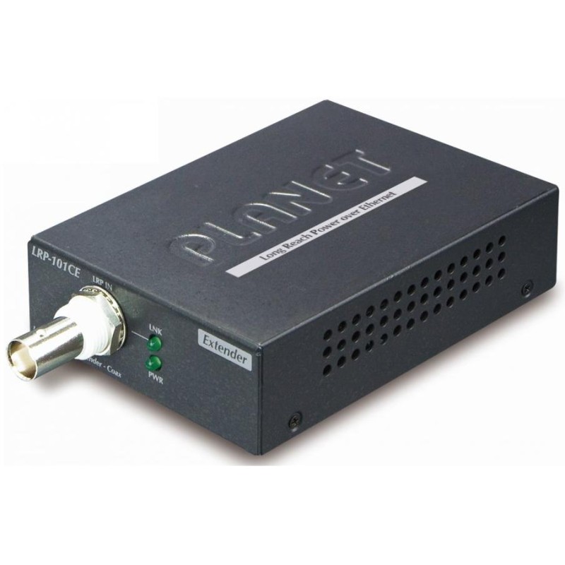Planet LRP-101CE, COAX PoE extender, slave, 100Base-TX, PoE 802.3at-30W,EFT+ESD, dosah 1km, -20 až 70°C