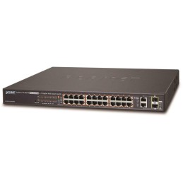 Planet FGSW-2624HPS4 L2 switch, 24x100Mb, 2x1Gb SFP, 24x PoE 802.3at 420W
