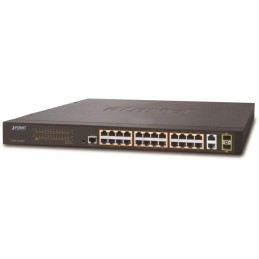 Planet FGSW-2624HPS L2 switch, 24x100Mb, 2x1Gb SFP, 24x PoE 802.3at 220W
