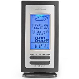 NEDIS meteostanice WEST201G/ vnitřní a venkovní/ digitální/ bezdrátový senzoru počasí/ předpověď počasí/ čas/ LCD/ budík