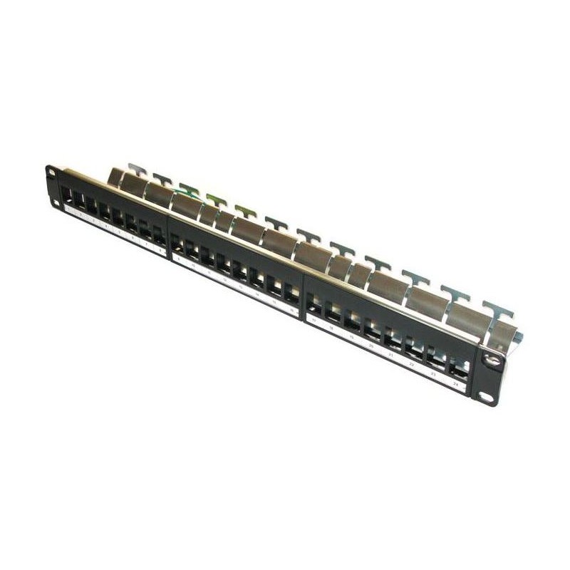 XtendLan Patch panel 19", 24 portů, neosazený, Cat5e/6/6A/7, vyvazovák