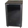 XtendLan 22U/600x600 rackmount, black, glass door, solid back
