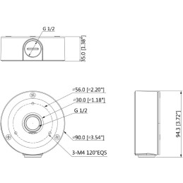 Dahua PFA134/PFA135 Krabice pod bullet kamery Dahua HFW(SP/RP/RMP)
