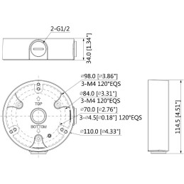 Dahua PFA136 Krabice pod dome kamery Dahua HDW(EP/SP), HDBW(EP)