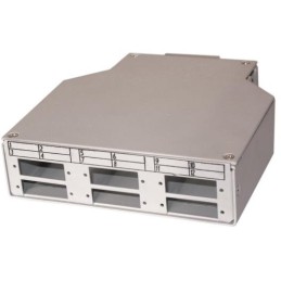 XtendLan mini rozvadeč na DIN lištu, 6x SC Duplex, 4 vstupní otvory, krytka