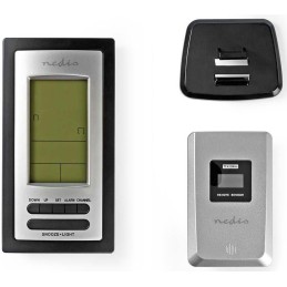 NEDIS meteostanice WEST201G/ vnitřní a venkovní/ digitální/ bezdrátový senzoru počasí/ předpověď počasí/ čas/ LCD/ budík