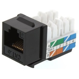 XtendLan Keystone jack RJ45, narážecí, CAT6, UTP, 90 st., narážení shora, černý