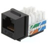 XtendLan Keystone jack RJ45, push-in, CAT6, UTP, 90 deg., push-in from above, black