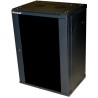 XtendLan 12U/600x450, wall-mounted, one-piece, unfolded, glass door, black