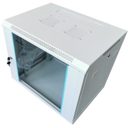 XtendLan 12U/600x450, na zeď, jednodílný, rozložený, skleněné dveře, šedý