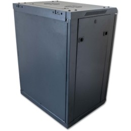 XtendLan 15U/600x450, na zeď, jednodílný, rozložený, skleněné dveře, černý