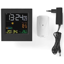 NEDIS meteostanice WEST404B/ vnitřní a venkovní/ digitální/ bezdrátový senzoru počasí/ předpověď počasí/ čas/ LED/ budík