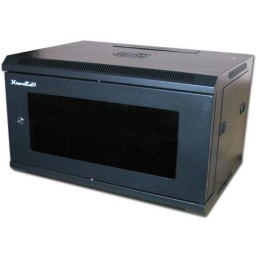 XtendLan 15U/600x600, na zeď, jednodílný, rozložený, skleněné dveře, černý